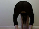 Yoga Pants Footjob and Masturbation for Big Ass