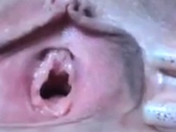 Rubbing my huge clit, my pussy gaping wide